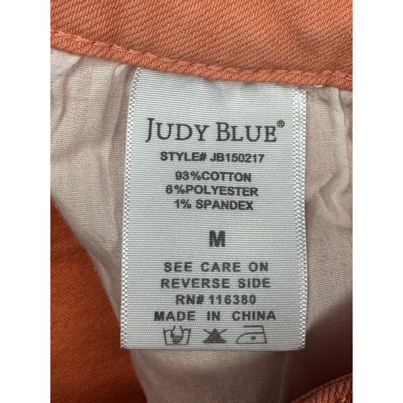 Judy Blue Women's Salmon Colored Stretch Denim Cut-Off Shorts - Size M (28x3) - Picture 6 of 6